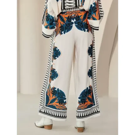 Women's Pants Satin Wide Leg Maxi Loose Bohemian Vacation Casual Daily Spring Summer Fall - Image 3