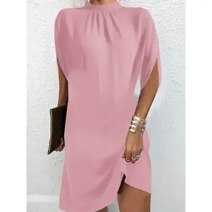 Women's Mini Dress Summer Dress Work Dresses Casual Semi Formal Daily Holiday Regular Fit Graphic Geometric Short Sleeve High Neck Black Pink Brown Summer - Image 3