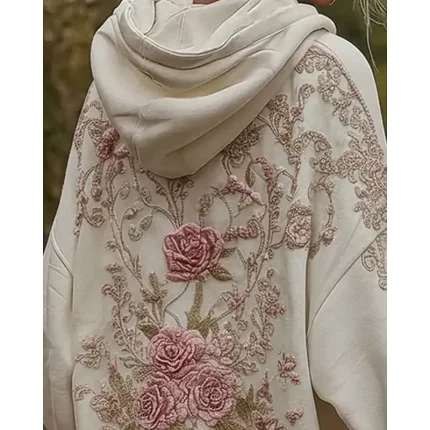 Women's Pullover Hoodies Graphic Fashion Streetwear Casual Long Sleeve Hooded Regular Tops Dailywear Casual Sports Drawstring Pocket Print White Spring Fall - Image 3