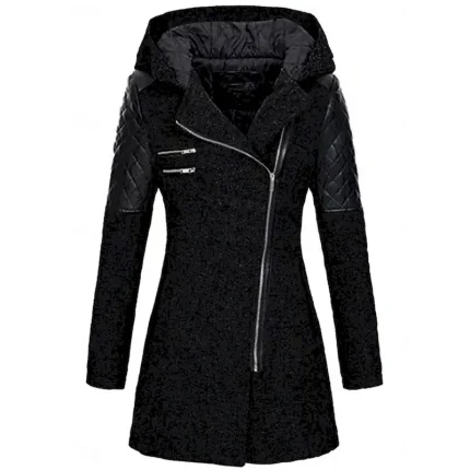 Women's Coat Trench Coat Street Daily Wear Vacation Fall Winter Long Coat Regular Fit Warm Breathable Stylish Casual Street Style Jacket Long Sleeve Plain with Pockets Black Wine Blue - Image 4