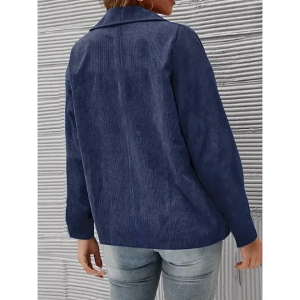 Women's Casual Jacket Comfortable Breathable Pocket Buttons Casual Plain Vacation Street Casual Daily Wear Single Breasted Regular Turndown Regular Fit Long Sleeve Outerwear White Blue Fuchsia Spring - Image 6