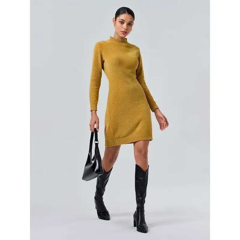 qnjyqq1730886706680.webp Chenille Urban Cleanfit Midi Sweater Dress - Image 1