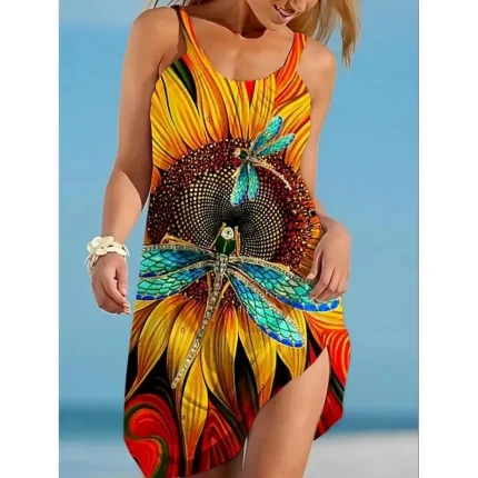 Women's Mini Dress Casual Dress Sundress Summer Dress Slip Dress Casual Vacation Loose Fit Floral Sleeveless Strap Colourful Black Blue Purple Summer - Image 5