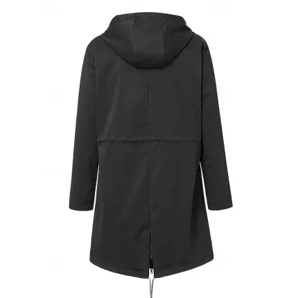 Women's Winter Coat Hoodie Jacket Warm Comfortable Zipper Pocket Casual Plain Outdoor Vacation Going out Weekend Long Hooded Regular Fit Long Sleeve Outerwear Navy Black Pink Fall Winter - Image 4