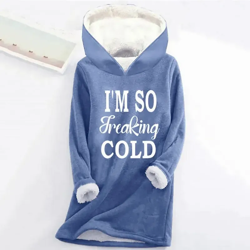 yfowhg1703837267560.webp Women's Hoodie Sweatshirt Pullover Sherpa Letter Casual Sports Print Warm Fuzzy Comfrt Hoodie Long Sleeve Top Micro-elastic Fall & Winter Comfrt Breathable Soft Fabric - Image 1